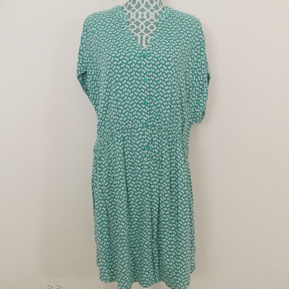 Pure Energy Dresses & Skirts - Pure Energy Teal & White Printed Dress